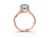 Rose gold Fancy Blue Asscher  Solitaire Diamond Ring with Six-Prong Cathedral Setting_45