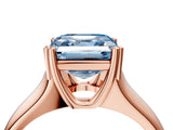 Rose gold Fancy Blue Asscher  Solitaire Diamond Ring with Six-Prong Cathedral Setting_46