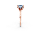 Rose gold Fancy Blue Asscher  Solitaire Diamond Ring with Six-Prong Setting and Tapered Band_19