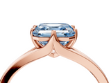 Rose gold Fancy Blue Asscher  Solitaire Diamond Ring with Six-Prong Setting and Tapered Band_21