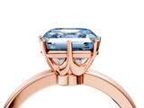 Rose gold Fancy Blue Asscher  Solitaire Diamond Ring with Six-Prong Setting on a Classic Band_40