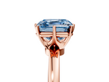 Rose gold Fancy Blue Asscher  Solitaire Diamond Ring with Six-Prong Setting on a Classic Band_41