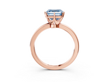 Rose gold Fancy Blue Asscher  Solitaire Diamond Ring with Six-Prong Setting on a Classic Band_50