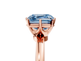 Rose gold Fancy Blue Asscher  Solitaire Diamond Ring with Six-Prong Setting on a Classic Band_52