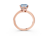 Rose gold Fancy Blue Asscher  Solitaire Diamond Ring with Six-Prong Setting on a Classic Band_67