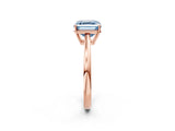 Rose gold Fancy Blue Asscher  Solitaire Diamond Ring with Split Shank and Four-Prong Setting_14