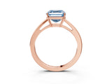 Rose gold Fancy Blue Asscher  Solitaire Diamond Ring with Split Shank and Four-Prong Setting_15