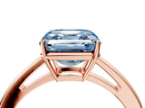 Rose gold Fancy Blue Asscher  Solitaire Diamond Ring with Split Shank and Four-Prong Setting_16