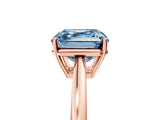 Rose gold Fancy Blue Asscher  Solitaire Diamond Ring with Split Shank and Four-Prong Setting_17