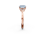 Rose gold Fancy Blue Asscher  Solitaire Diamond Ring with Split Shank and Four-Prong Setting_39