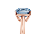 Rose gold Fancy Blue Asscher  Solitaire Diamond Ring with Split Shank and Four-Prong Setting_42