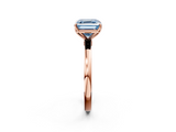 Rose gold Fancy Blue Asscher  Solitaire Diamond Ring with Thin Band and Four-Prong Setting_38
