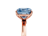 Rose gold Fancy Blue Asscher  Solitaire Diamond Ring with Thin Band and Four-Prong Setting_41