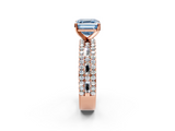 Rose gold Fancy Blue Asscher  Solitaire Diamond with Pave and Channel Set Band_19