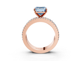 Rose gold Fancy Blue Asscher  Solitaire Diamond with Pave and Channel Set Band_20