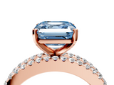 Rose gold Fancy Blue Asscher  Solitaire Diamond with Pave and Channel Set Band_21