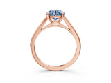 Rose gold Fancy Blue Asscher  Solitaire Engagement Ring with Four-Prong Setting and Classic Band 3