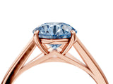 Rose gold Fancy Blue Asscher  Solitaire Engagement Ring with Four-Prong Setting and Classic Band 4