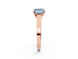 Rose gold Fancy Blue Asscher  Solitaire Engagement Ring with Four-Prong Setting and Tapered Band_23