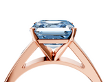 Rose gold Fancy Blue Asscher  Solitaire Engagement Ring with Four-Prong Setting and Tapered Band_25