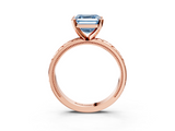 Rose gold Fancy Blue Asscher  Solitaire Engagement Ring with Scrollwork Band and Four-Prong Setting_20