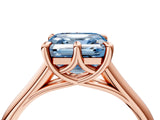 Rose gold Fancy Blue Asscher  Solitaire Engagement Ring with Six-Prong Setting and Classic Band 5