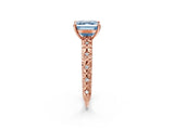 Rose gold Fancy Blue Asscher  Solitaire Floral Milgrain Engagement Ring_148