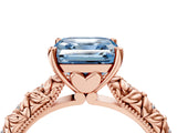 Rose gold Fancy Blue Asscher  Solitaire Floral Milgrain Engagement Ring_150