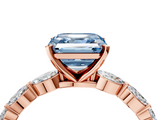 Rose gold Fancy Blue Asscher  Solitaire Marquise Side Stone Prong Setting Ring_26
