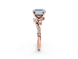 Rose gold Fancy Blue Asscher  Solitaire Marquise Twist Band with Six-Prong Setting_2