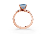 Rose gold Fancy Blue Asscher  Solitaire Marquise Twist Band with Six-Prong Setting_3