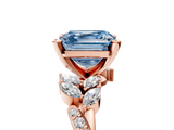 Rose gold Fancy Blue Asscher  Solitaire Marquise Twist Band with Six-Prong Setting_5
