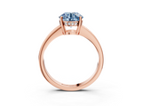 Rose gold Fancy Blue Asscher  Solitaire Pavé Band Prong Setting Ring_3