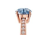 Rose gold Fancy Blue Asscher  Solitaire Pavé Band Prong Setting Ring_5