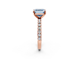 Rose gold Fancy Blue Asscher  Solitaire Pavé Band with Four-Prong Setting_19