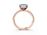 Rose gold Fancy Blue Asscher  Solitaire Pavé Band with Four-Prong Setting_20