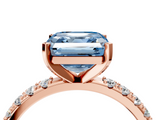 Rose gold Fancy Blue Asscher  Solitaire Pavé Band with Four-Prong Setting_21