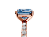 Rose gold Fancy Blue Asscher  Solitaire Pavé Band with Four-Prong Setting_22