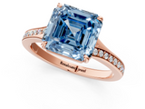 Rose gold Fancy Blue Asscher  Solitaire Pavé Band with Four-Prong Setting_36