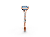 Rose gold Fancy Blue Asscher  Solitaire Pavé Band with Four-Prong Setting_37