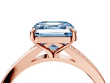 Rose gold Fancy Blue Asscher  Solitaire Pavé Band with Four-Prong Setting_39