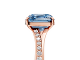 Rose gold Fancy Blue Asscher  Solitaire Pavé Band with Four-Prong Setting_40