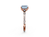 Rose gold Fancy Blue Asscher  Solitaire Pavé Diamond Engagement Ring with Four-Prong Setting_19