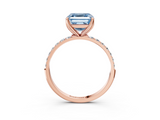 Rose gold Fancy Blue Asscher  Solitaire Pavé Diamond Engagement Ring with Four-Prong Setting_20