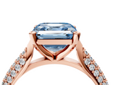 Rose gold Fancy Blue Asscher  Solitaire Pavé Diamond Engagement Ring with Four-Prong Setting_20