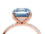 Rose gold Fancy Blue Asscher  Solitaire Pavé Diamond Engagement Ring with Four-Prong Setting_21
