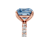 Rose gold Fancy Blue Asscher  Solitaire Pavé Diamond Engagement Ring with Four-Prong Setting_22