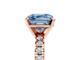 Rose gold Fancy Blue Asscher  Solitaire Pave Diamond Engagement Ring with Four-Prong Setting_5