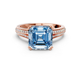 Rose gold Fancy Blue Asscher  Solitaire Pave Split Shank Engagement Ring with Six-Prong Setting_17