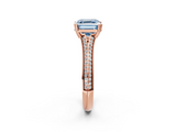 Rose gold Fancy Blue Asscher  Solitaire Pave Split Shank Engagement Ring with Six-Prong Setting_19